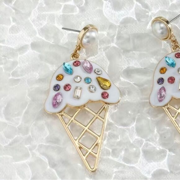 🔅🆕 🔅 Darling BoHo Rhinestone 🍭 Ice Cream Earrings 🍦✨ - Picture 5 of 13